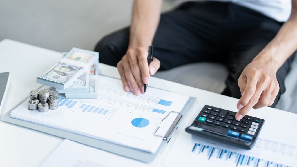 person making calculations